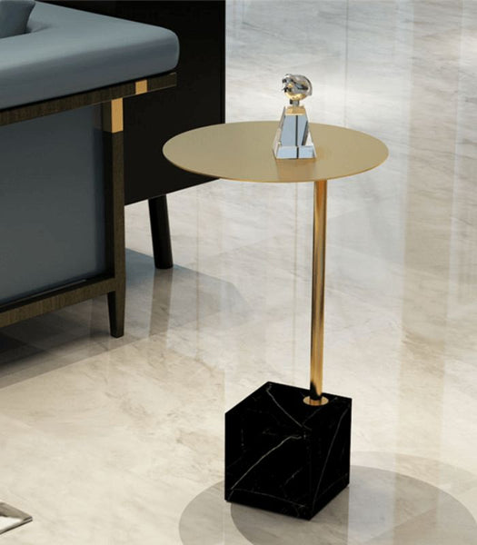 Stainless Steel Black Stone Coffee Table 60cm Last Aristocrat