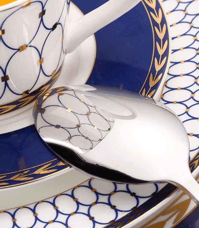 24 Pcs Set Flatware Stainless Steel Silver & Gold Cutlery Set