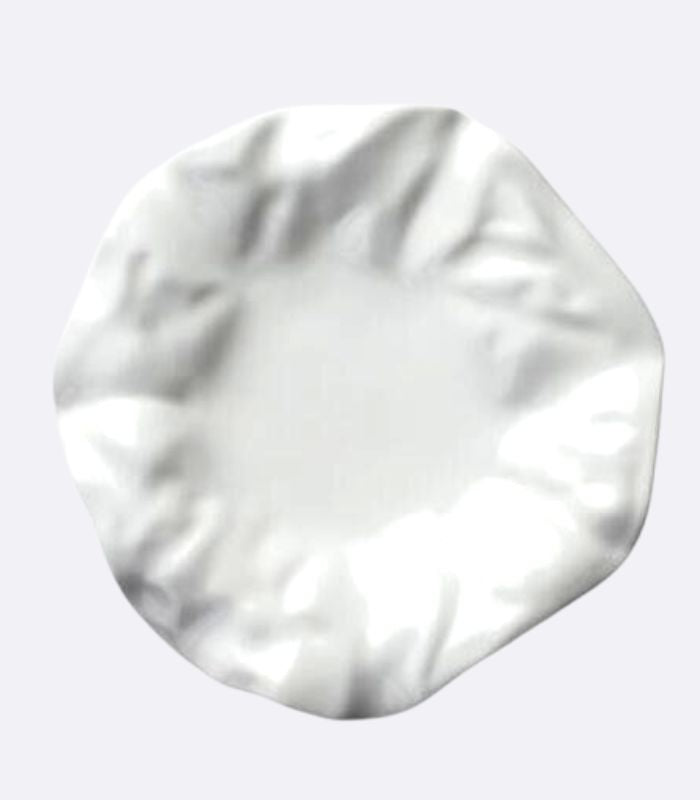 White Ceramic Dining Plate Textured