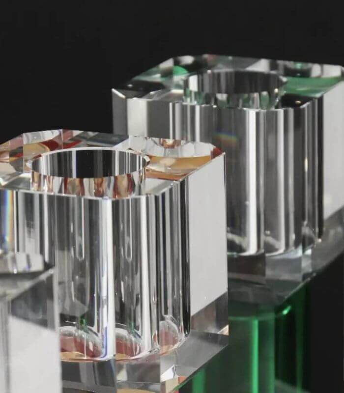 Crystal Glass Tabletop Vase Decorative 19 cm