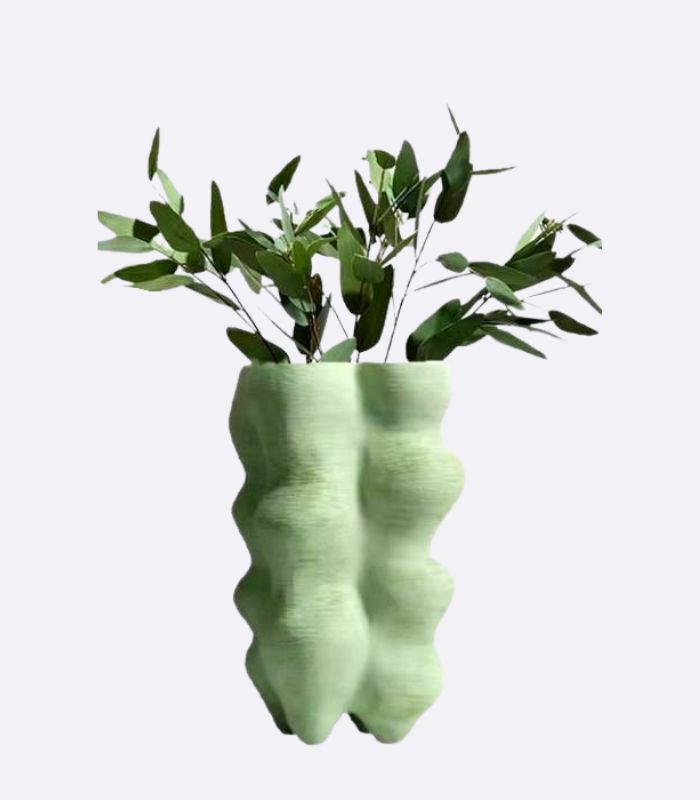 Table Vase Large Handcrafted Resin Light Green Tall Vase 32 cm