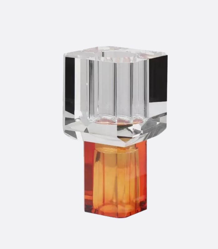 Crystal Glass Tabletop Vase Decorative 19 cm