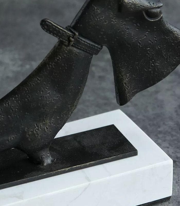 Dog Sculpture on Marble Stand 27cm