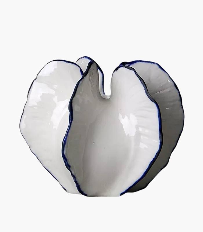 Ocean Star Vase White Blue Ceramic