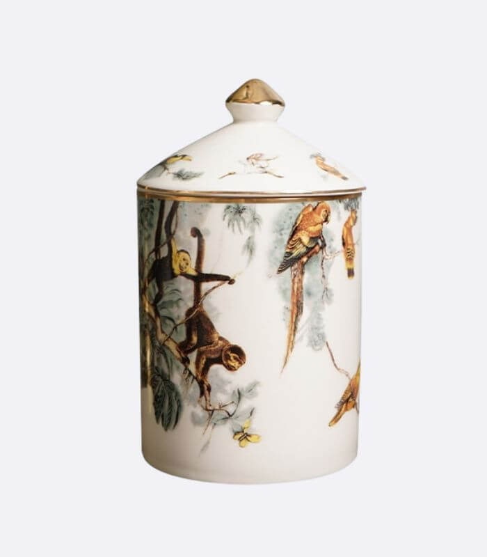 Decorative Candle Holder Candle Jar Empty Jungle 14.5 cm