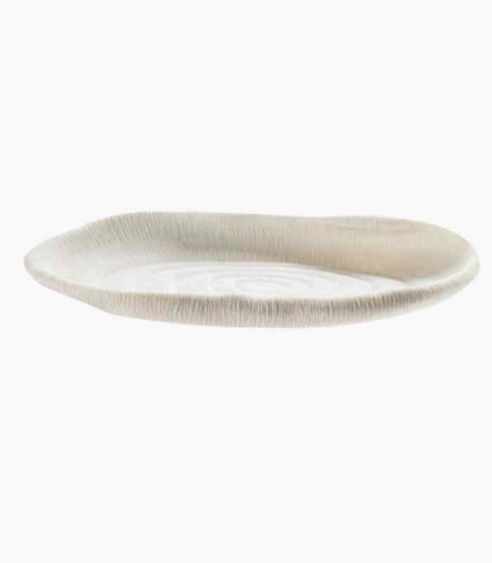 Modern Coral Texture Tray Decor Resin 36 cm White