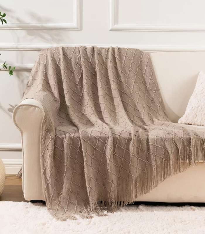 Knitted Throw Blanket Super Soft Textured