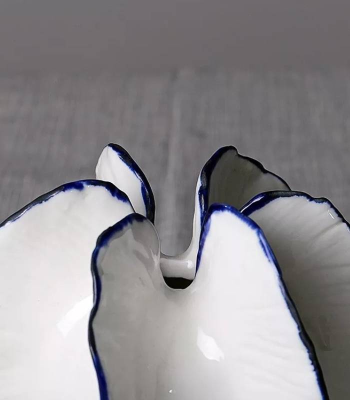 Ocean Star Vase White Blue Ceramic