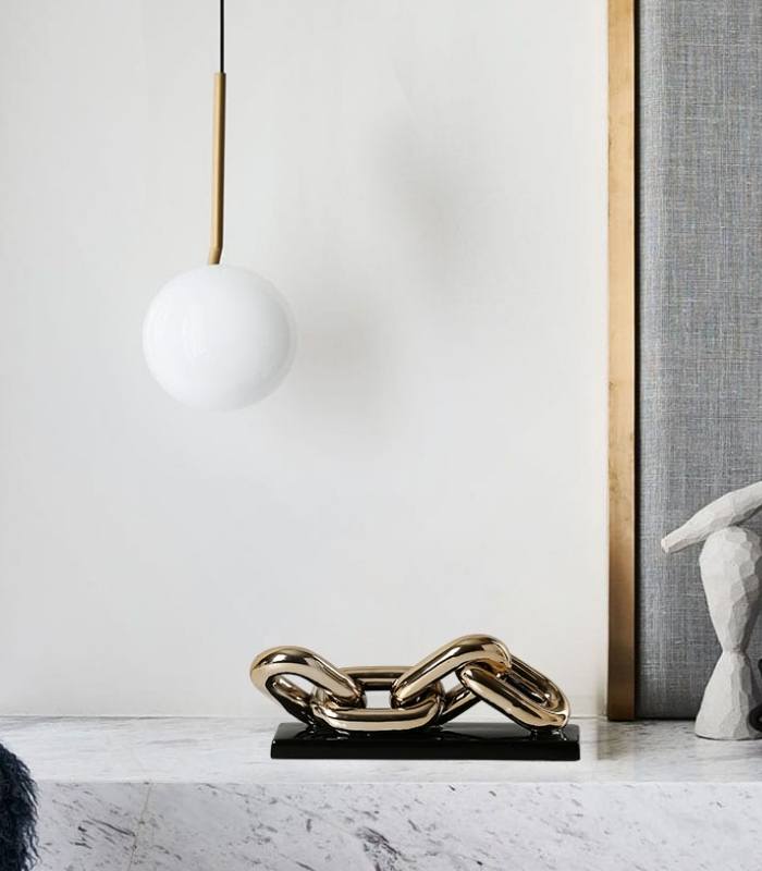 Chain Sculpture Desk Object Porcelain