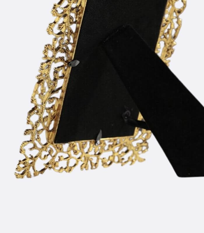 Picture Frame Golden Leaves Metal Photo Frame