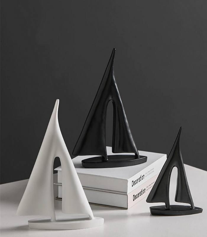 Sailboat Resin Sculpture Home Decoration