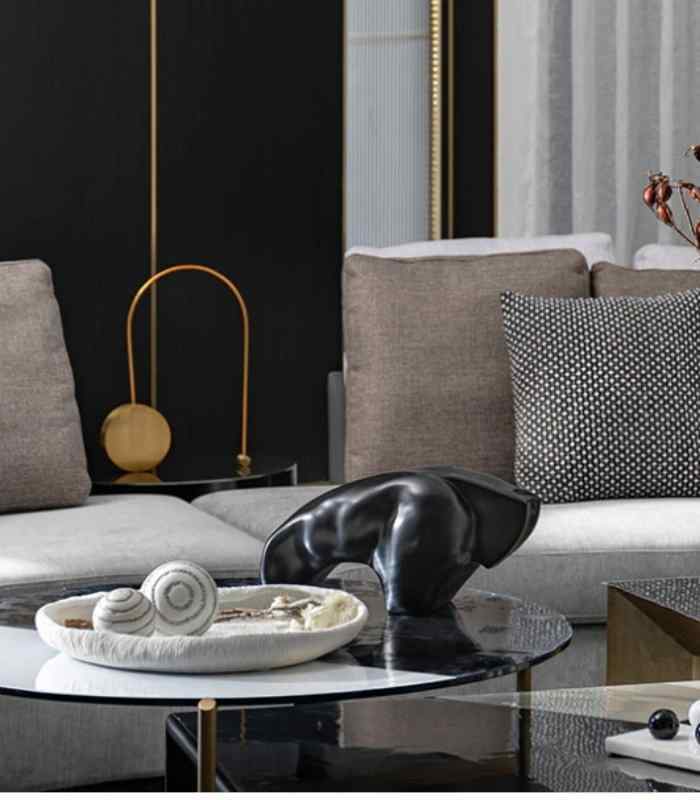 Modern Coral Texture Tray Decor Resin 36 cm White