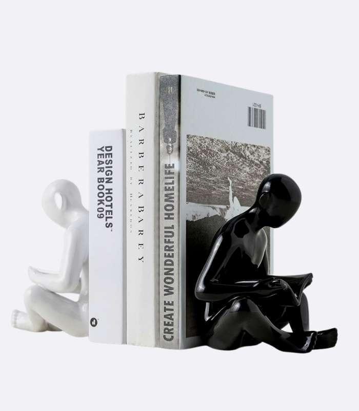 2 Pcs Set Creative Reader Bookends Ceramic 17.5 cm