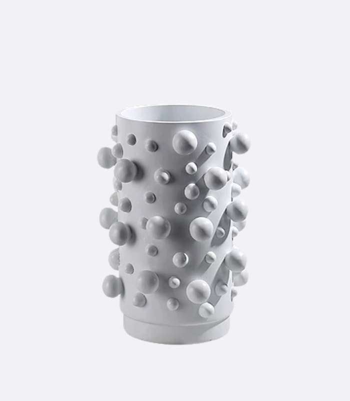 Abstract Resin Decorative Tabletop Vase Emilia White