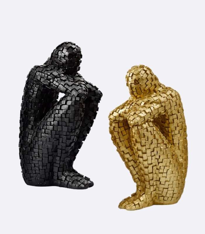 Thinker Sculpture Bookends Resin Ornaments 20cm