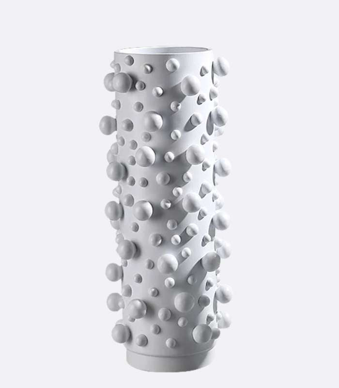 Abstract Resin Decorative Tabletop Vase Emilia White