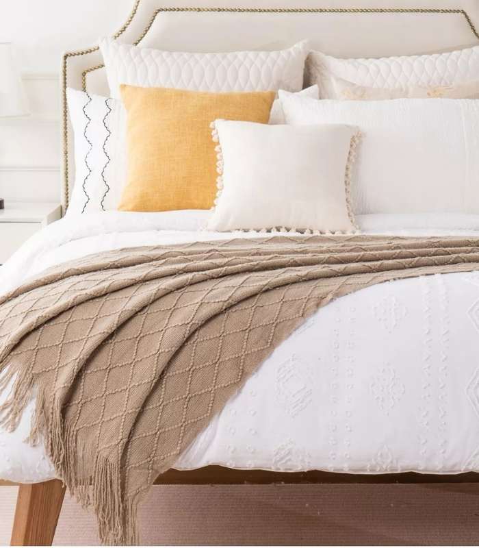 Knitted Throw Blanket Super Soft Textured