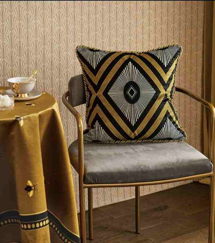 Retro Gold Cushion Cover Decorative Pillow Case Print Velvet