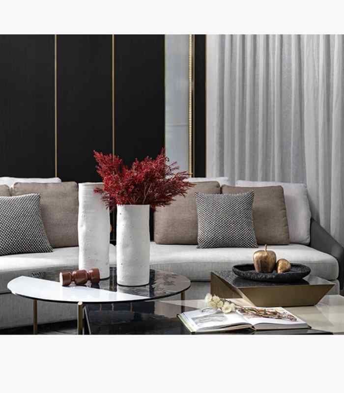 Modern Coral Texture Tray Decor Resin 34 cm Black