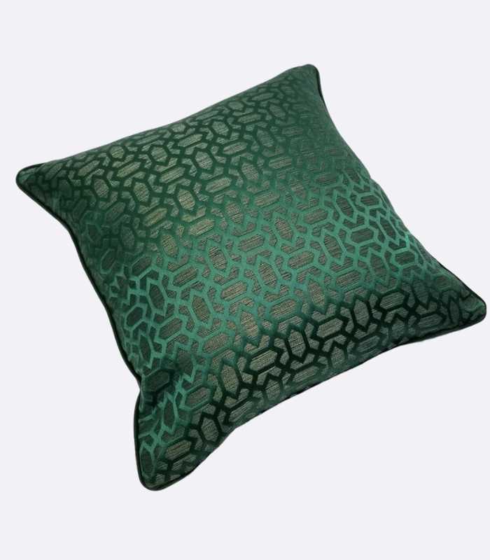 Dark Green Woven Velvet Throw Cushion Cover Decorative Square Pillow Case 45 x 45 cm