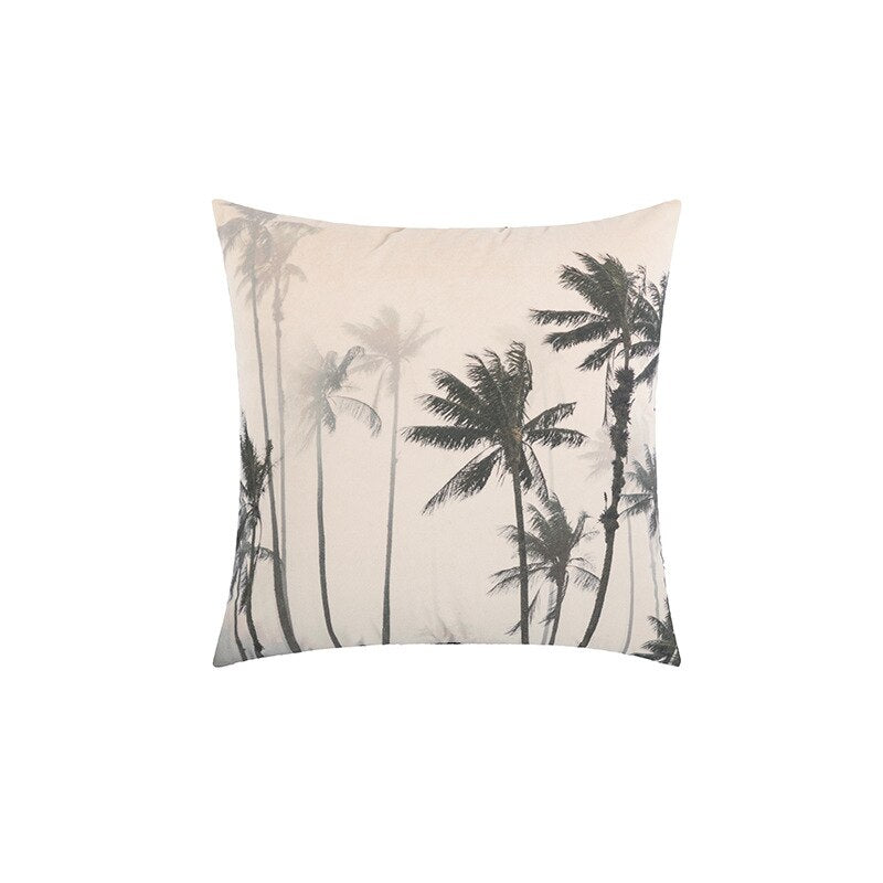 Night Jungle Velvet Cushion Cover Grey White Velvet