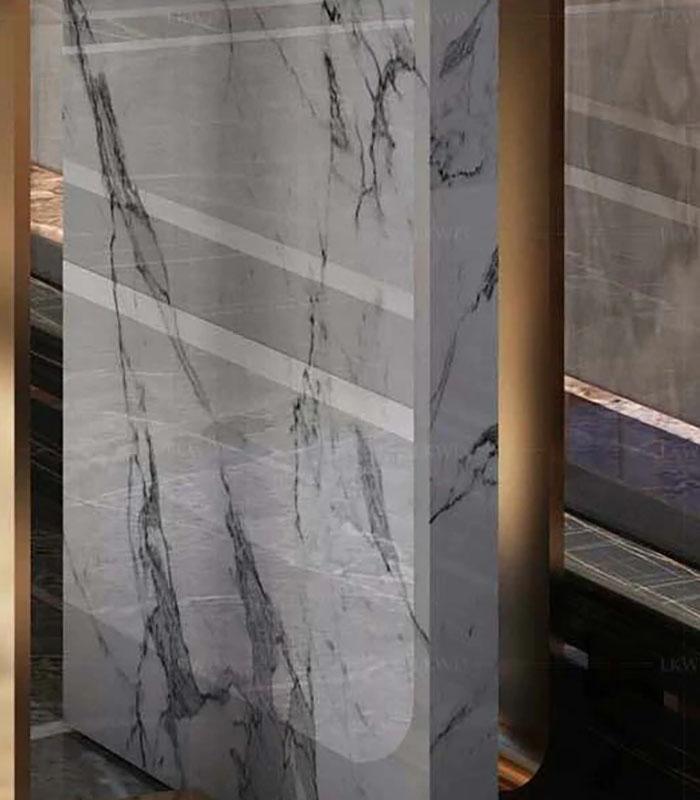 Luxurious Marble with Metal Gold Frame Entrance Art Table