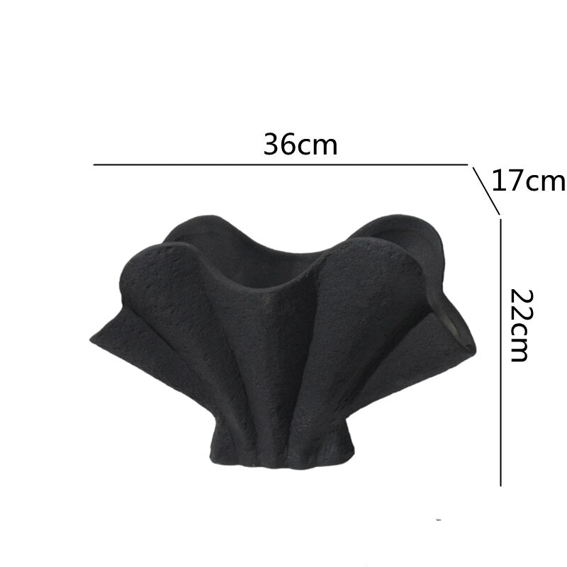 Modern Shell-Shaped Ceramic Vase - 36cm Centerpiece Vase Home Décor