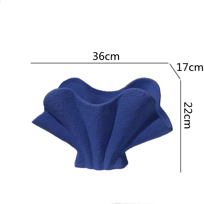 Modern Shell-Shaped Ceramic Vase - 36cm Centerpiece Vase Home Décor