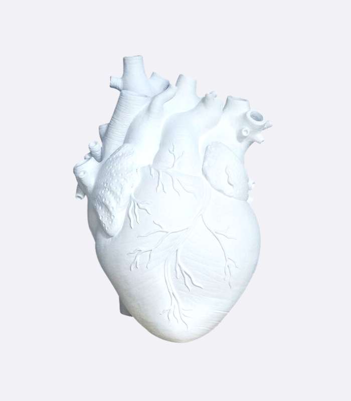 Heart Vase White Resin White