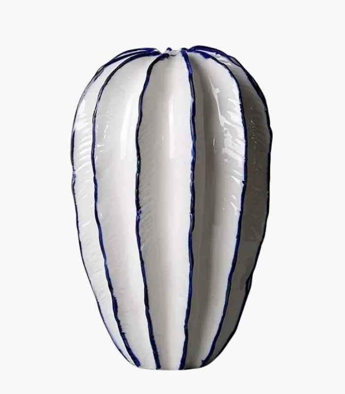 Ocean Star Vase Ceramic White Blue 20cm