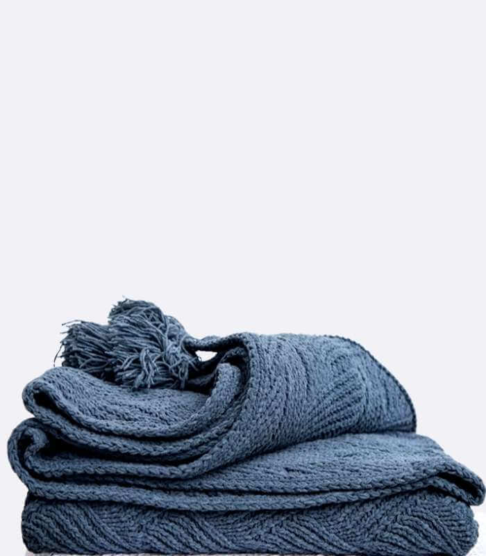 Chenille Stripe Plaid Blanket Soft with Tassels Throw 1kg