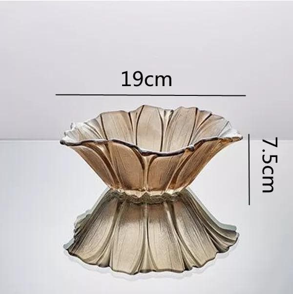 Crystal Glass Decorative Fruit Bowl Golden Yellow