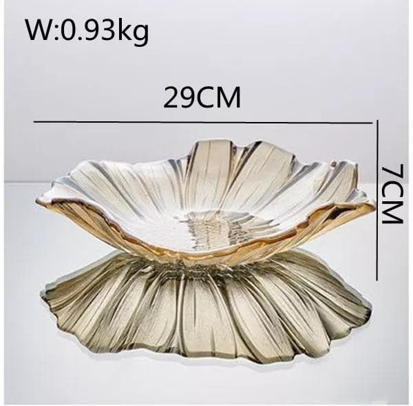 Crystal Glass Decorative Fruit Bowl Golden Yellow