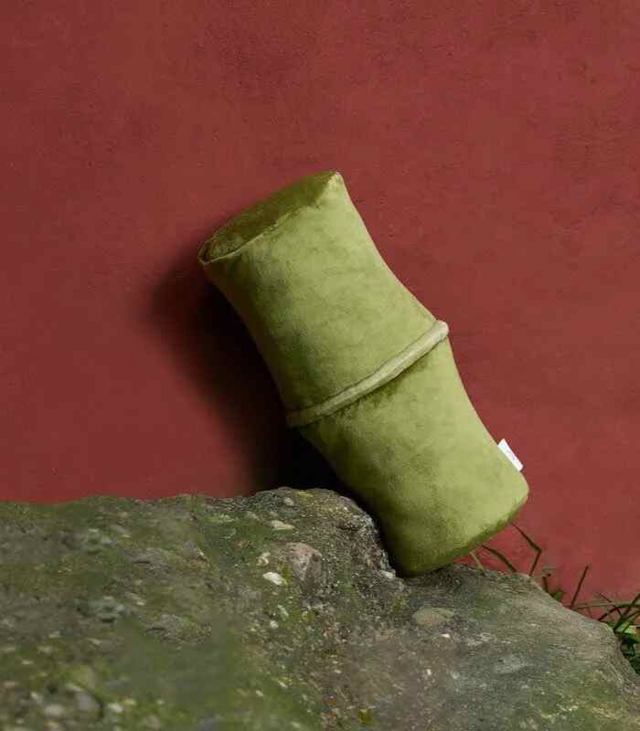 Decorative Cushion Bolster Bamboo Green with Insert 45 cm