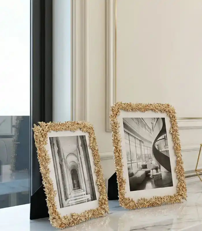 Laurel Gold Photo Frame – Botanical Metal Design