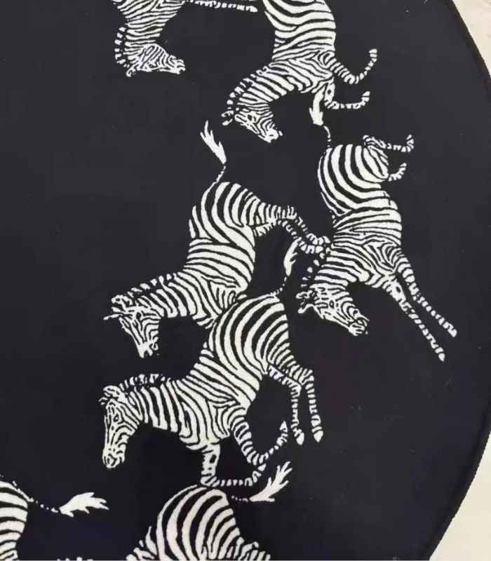 Modern Round Zebra Rug Indoor Decorative Black & White