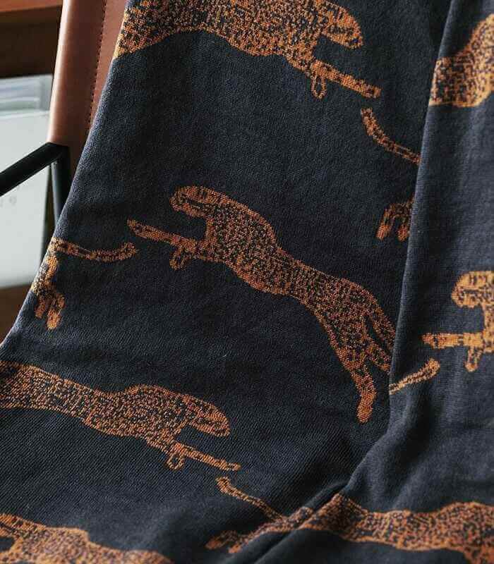 Leopard Print Blanket Throw Cotton Double-Sided 130 x 180 cm 1kg