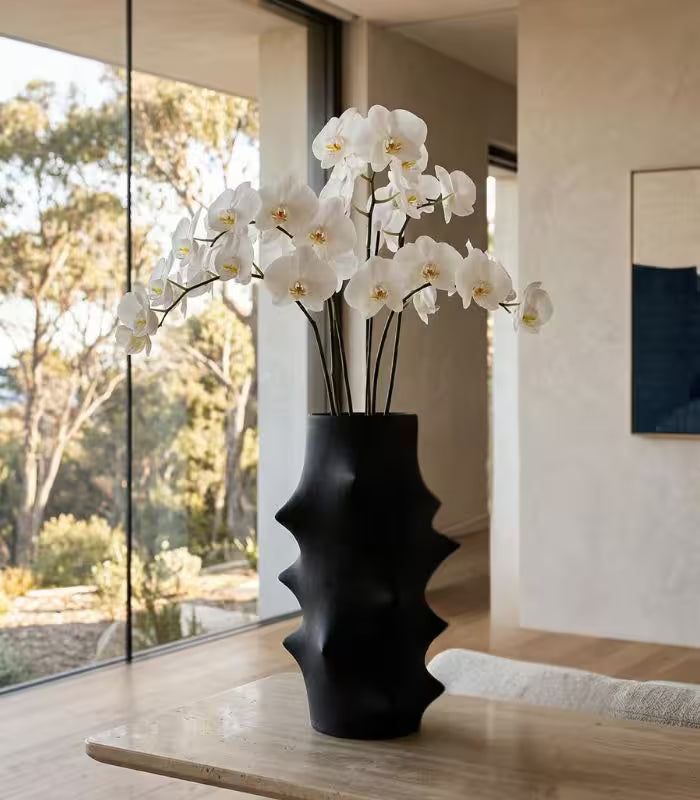 Thorn Matte Black Ceramic Vase – Sculptural Spiked Design