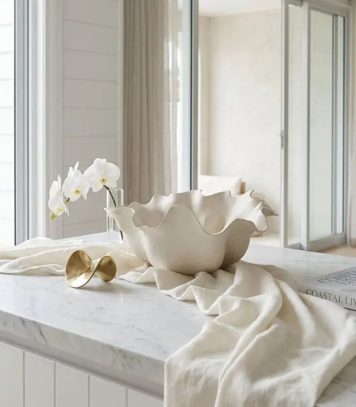 Coquille Ceramic Bowl – Sculptural Shell Design 32x14 cm