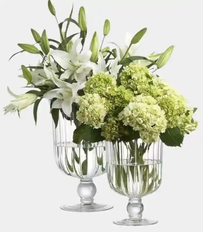 Table Top Vase Crystal Glass Hurricane Candle Holder Lead Free 22cm