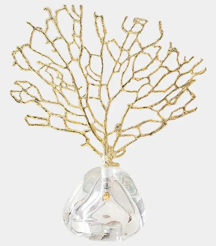Decorative Coral Crystal Metal Golden