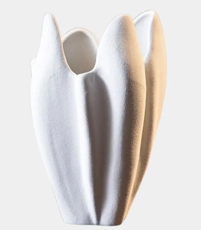 Blanc Ceramic Vase White Textured
