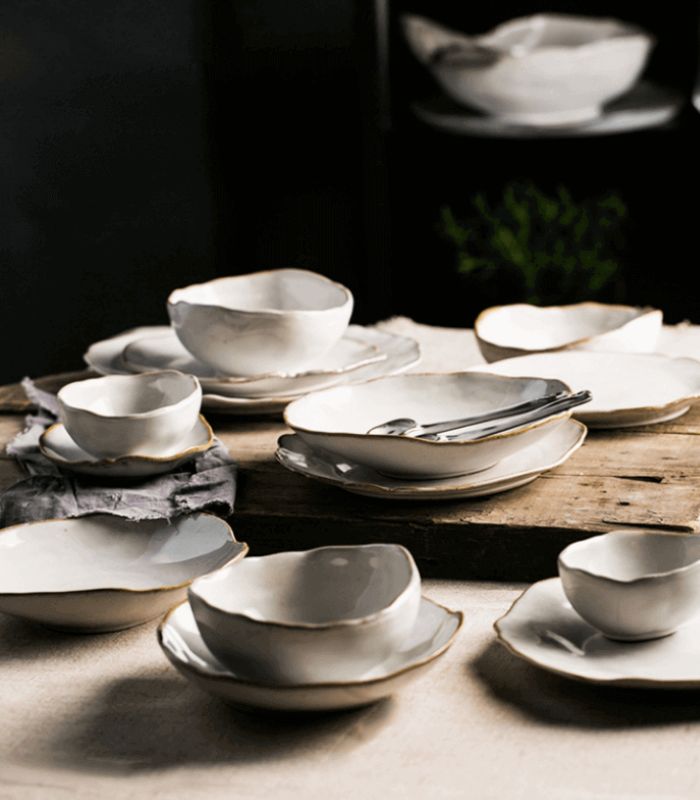 Ceramic Dinner Plates Tableware Handmade Dove