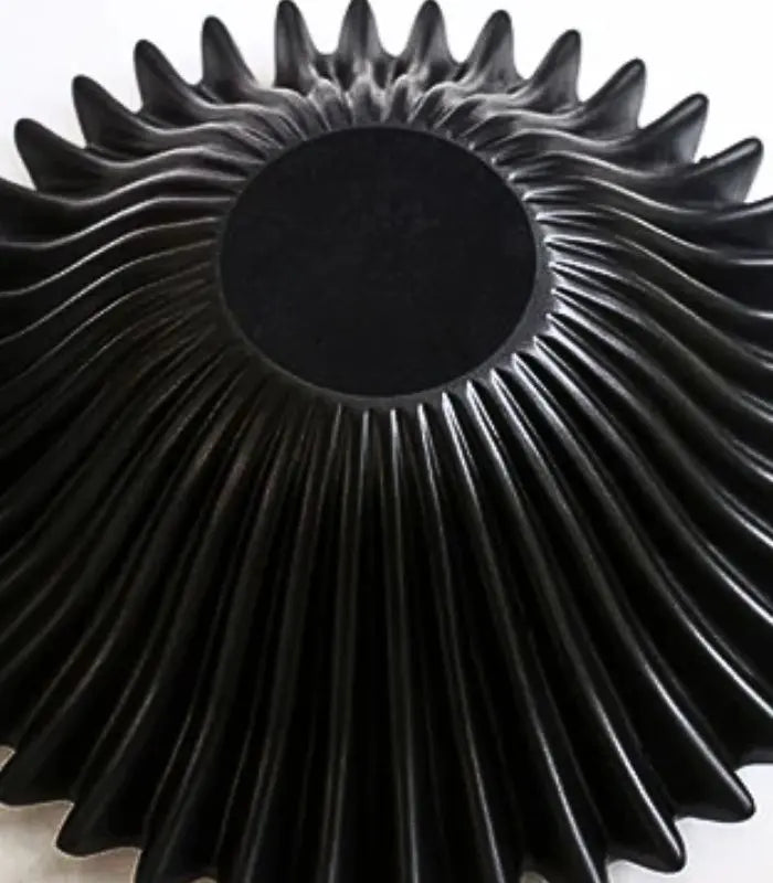 Decorative Fruit Bowl Ruffle Black Resin 30 cm
