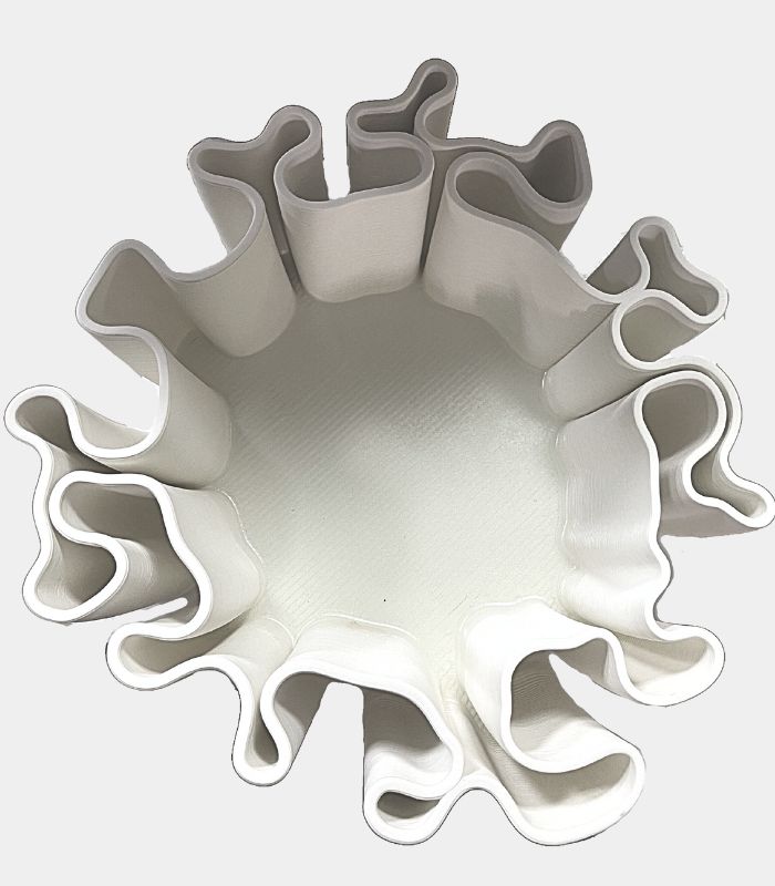 Large Ceramic Decorative Twist Bowl Centerpiece Bowl - Modern Design, 30 cm