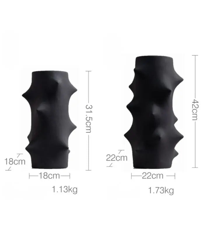 Thorn Matte Black Ceramic Vase – Sculptural Spiked Design
