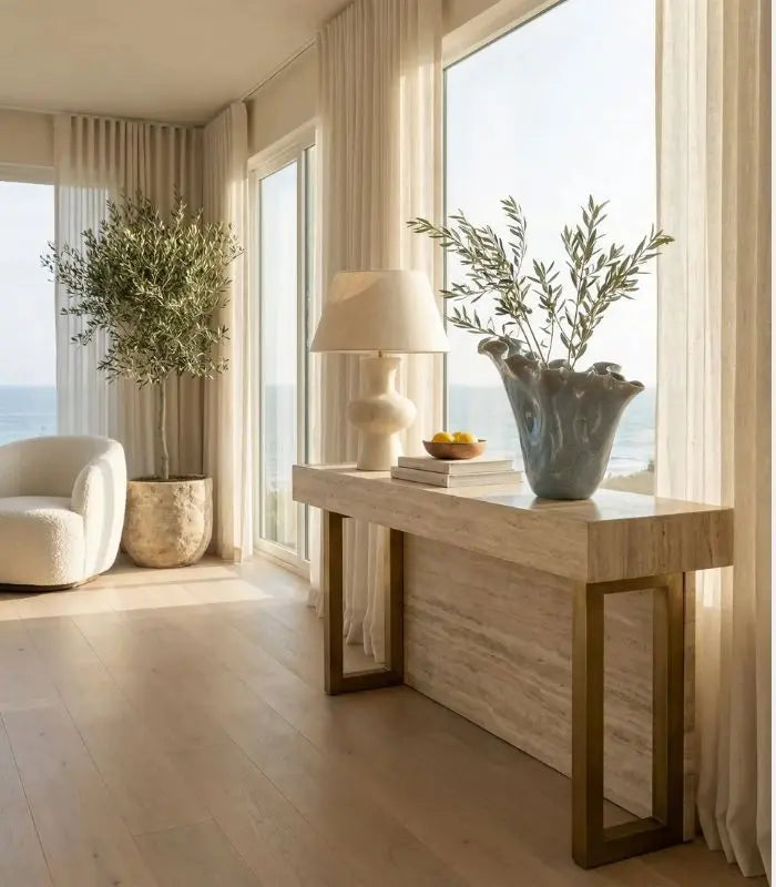 Azure Porcelain Vase – Handcrafted Floral Form 29.5 cm Blue