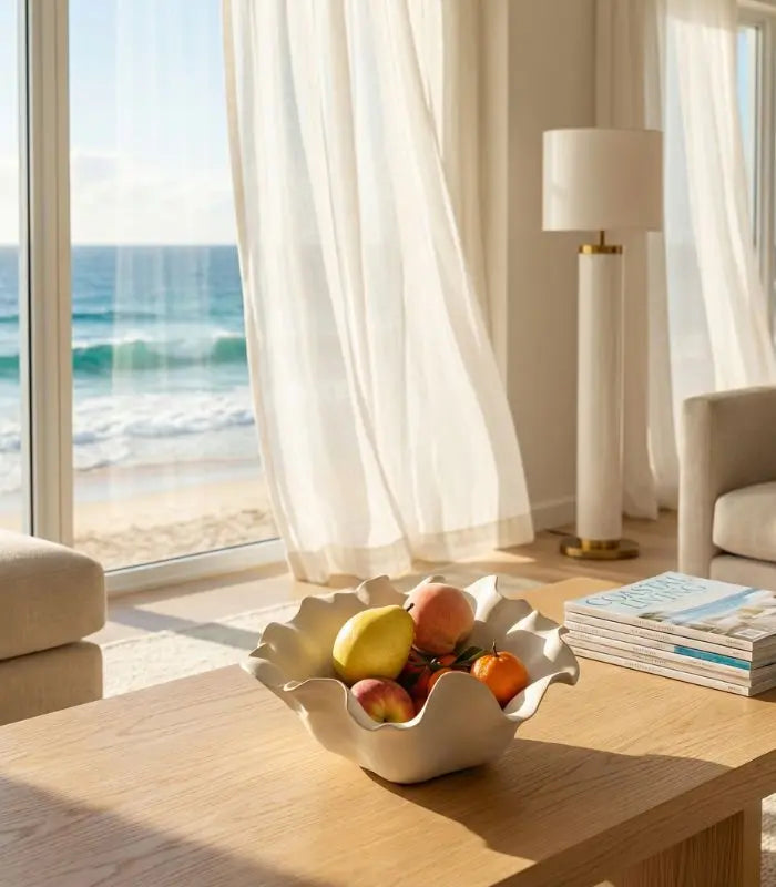 Coquille Ceramic Bowl – Sculptural Shell Design 32x14 cm