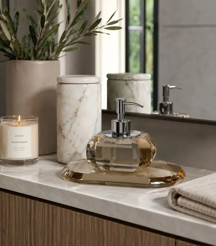 Bathroom Accessories Crystal Glass Amber