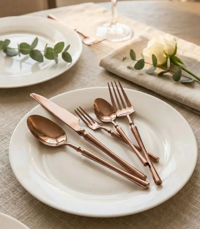 30 Pcs Cutlery Set Stainless Steel Mirror Polished Set for 6